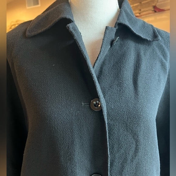 St John Sewn by Hand Wool Car Coat Black Large - Picture 2 of 9